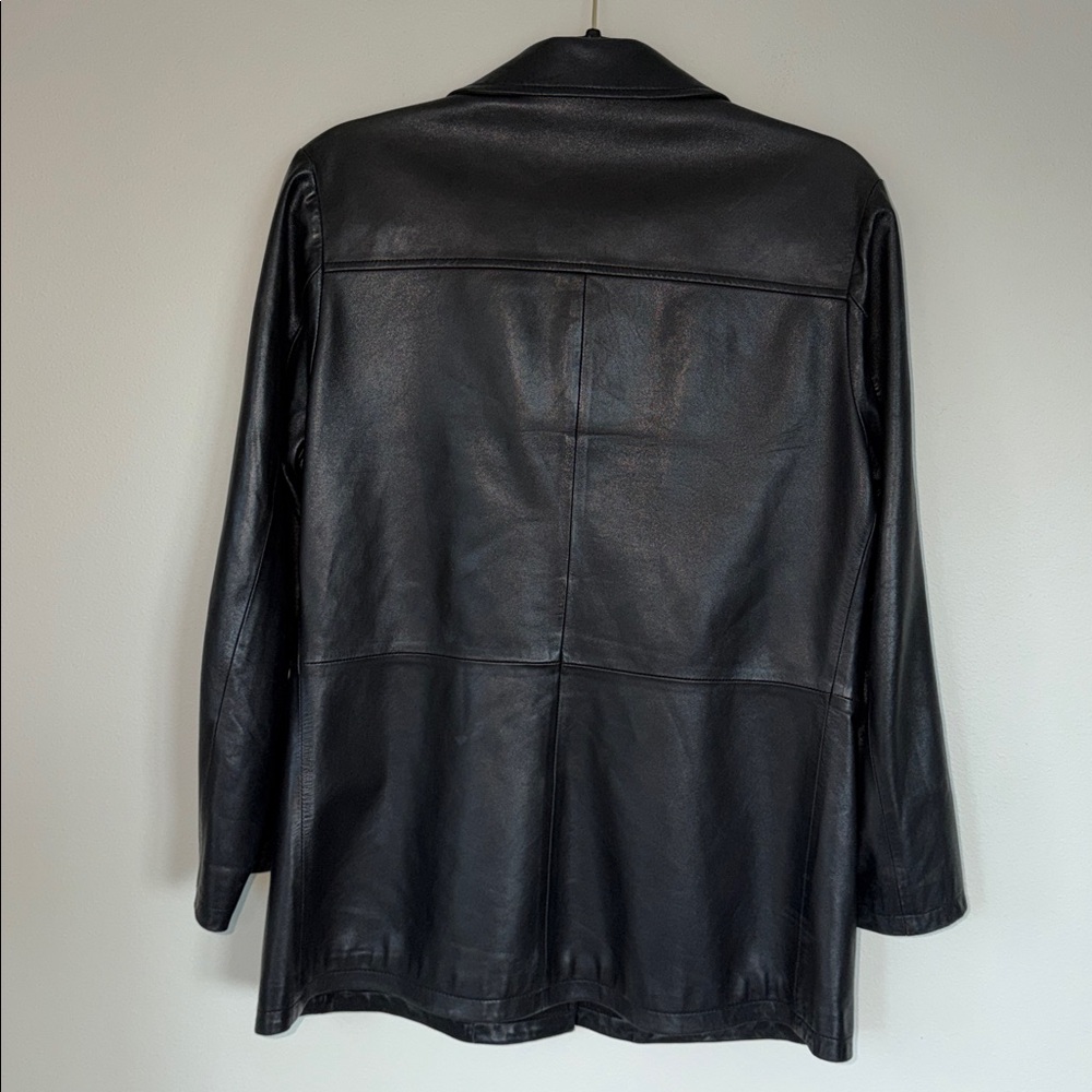 Faconnable Lambskin Leather Button Up Jacket Gothic Whimsical Grunge Office - Picture 7 of 9
